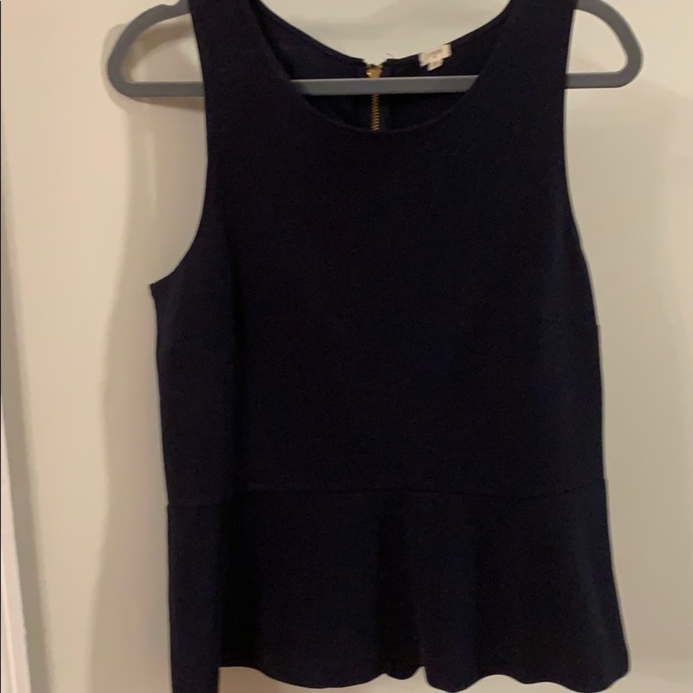 J-Crew Blue Peplum Top